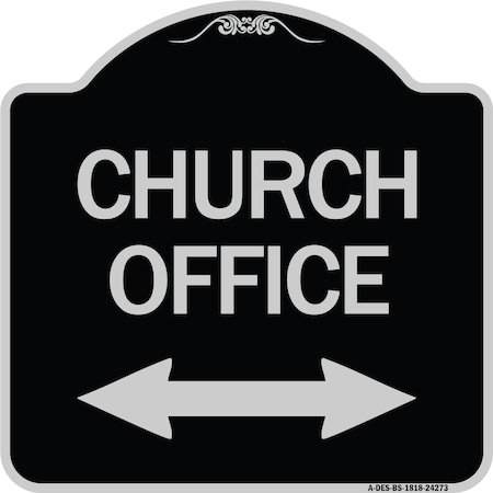 Signmission Church Parking W/ Bidirectional Arrow Heavy-Gauge Aluminum Sign, 18" x 18", BS-1818-24273 A-DES-BS-1818-24273